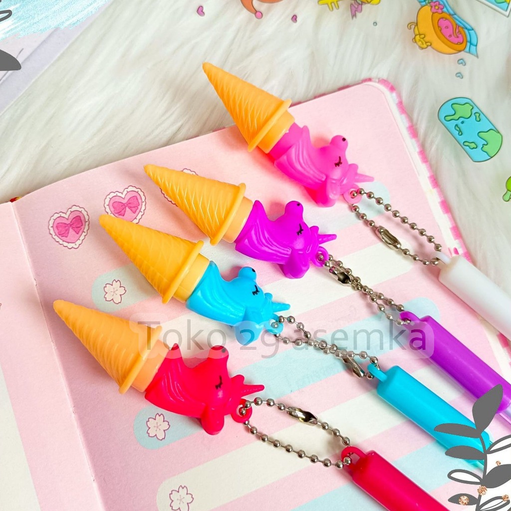 

PULPEN GANTUNGAN ES KRIM UNICRON PEN GEL BERKARAKTER ALAT TULIS PERLENGKAPAN SEKOLAH PULPEN UNICORN