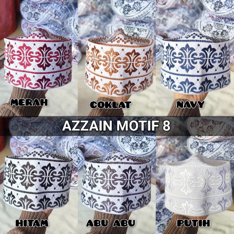 PECI OMAN Motif Santri Khas Temboro/Songkok Santri Terbaru Motif 8 Azzain