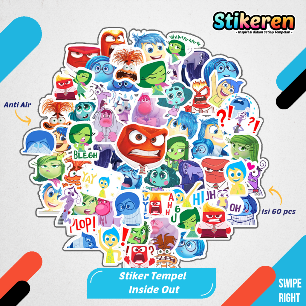 

Stiker Inside Out Kartun Film Paper Vinyl Dekorasi Laptop Koper Tumbler Kulkas DIY