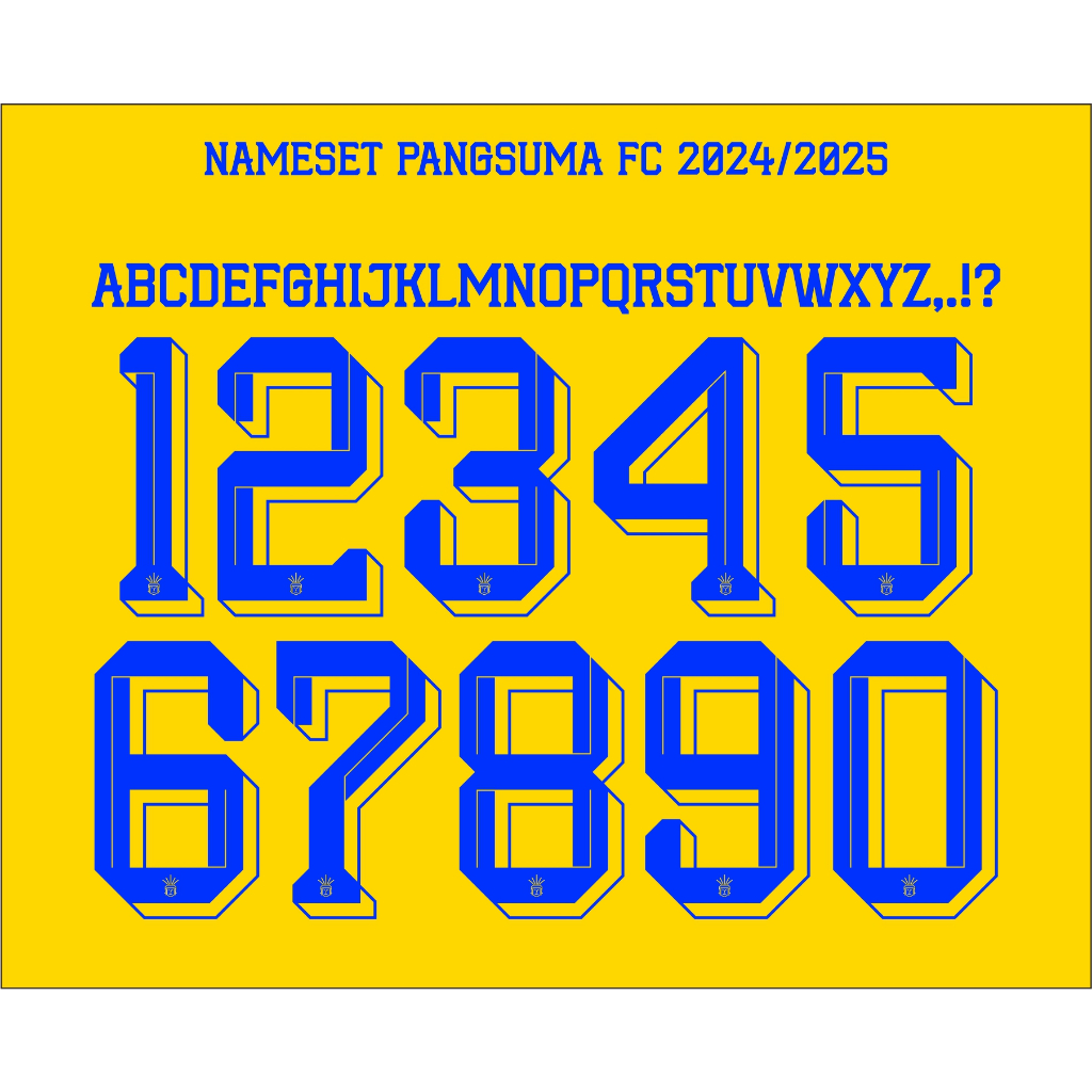 Classiconesia Accessories Sepak Bola Futsal Setelan BoxSet Font Nameset Jersey Pangsuma FC 24/25