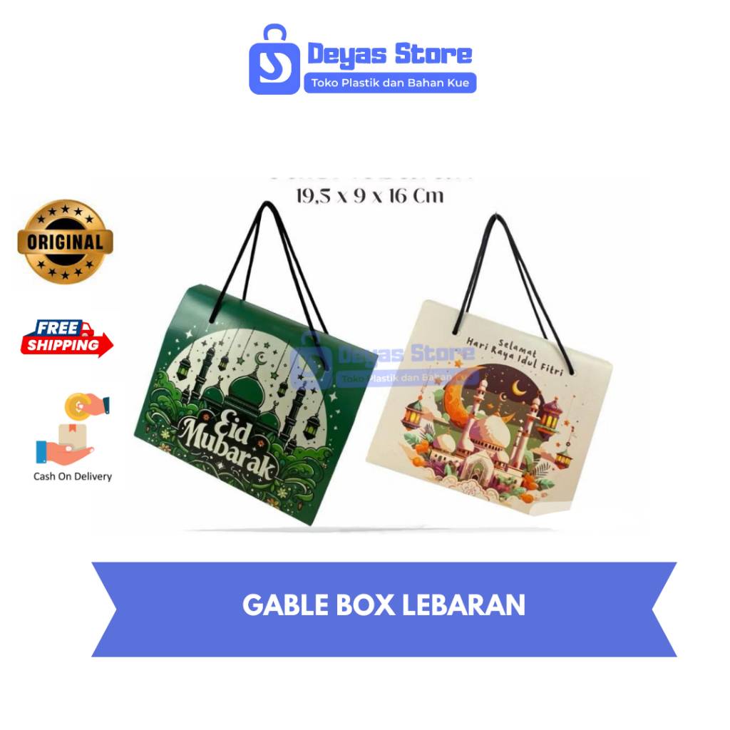 

Gable Box Edisi Lebaran 19,5x9x16cm/Box Hampers Lebaran