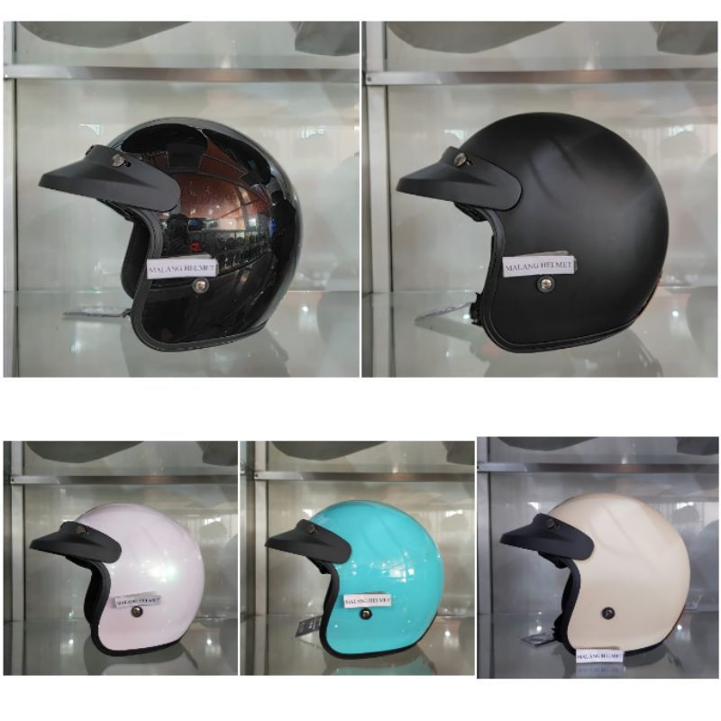 Helm Half Face Bogo JPX JP Retro New Bigie Solid
