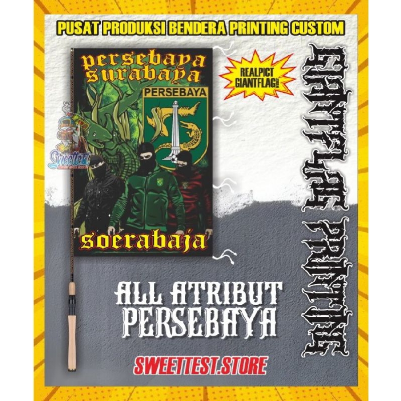 PERSEBAYA STORE, STICKER + POSTER + BENDERA + TOTEBAG + LANYARD + MINIFLAG PERSEBAYA SURABAYA GREENF