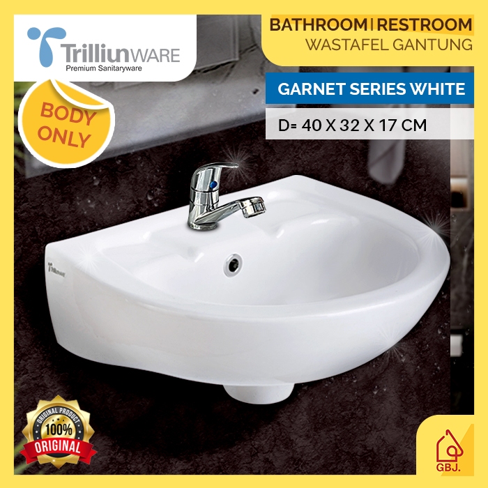 WASTAFEL GANTUNG TRILLIUNWARE GARNET WHITE (BODY ONLY) / WASTAFEL CUCI TANGAN GANTUNG TRILLIUN WARE 