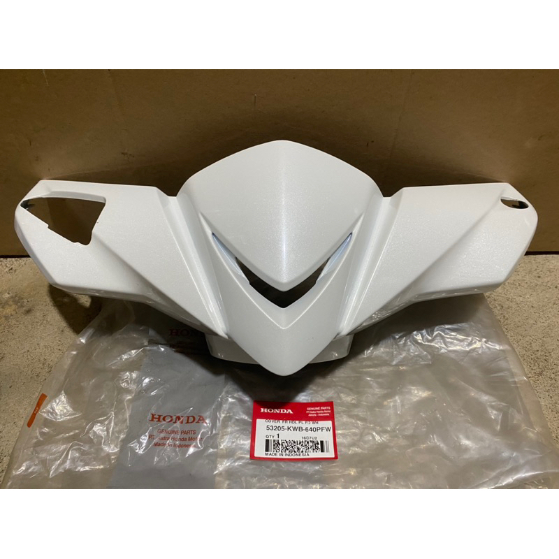 53205-KWB-640PFW Cover Front Hdl Pearl White Batok Kepala Depan Honda Blade Karbu Ori Honda Genuine 
