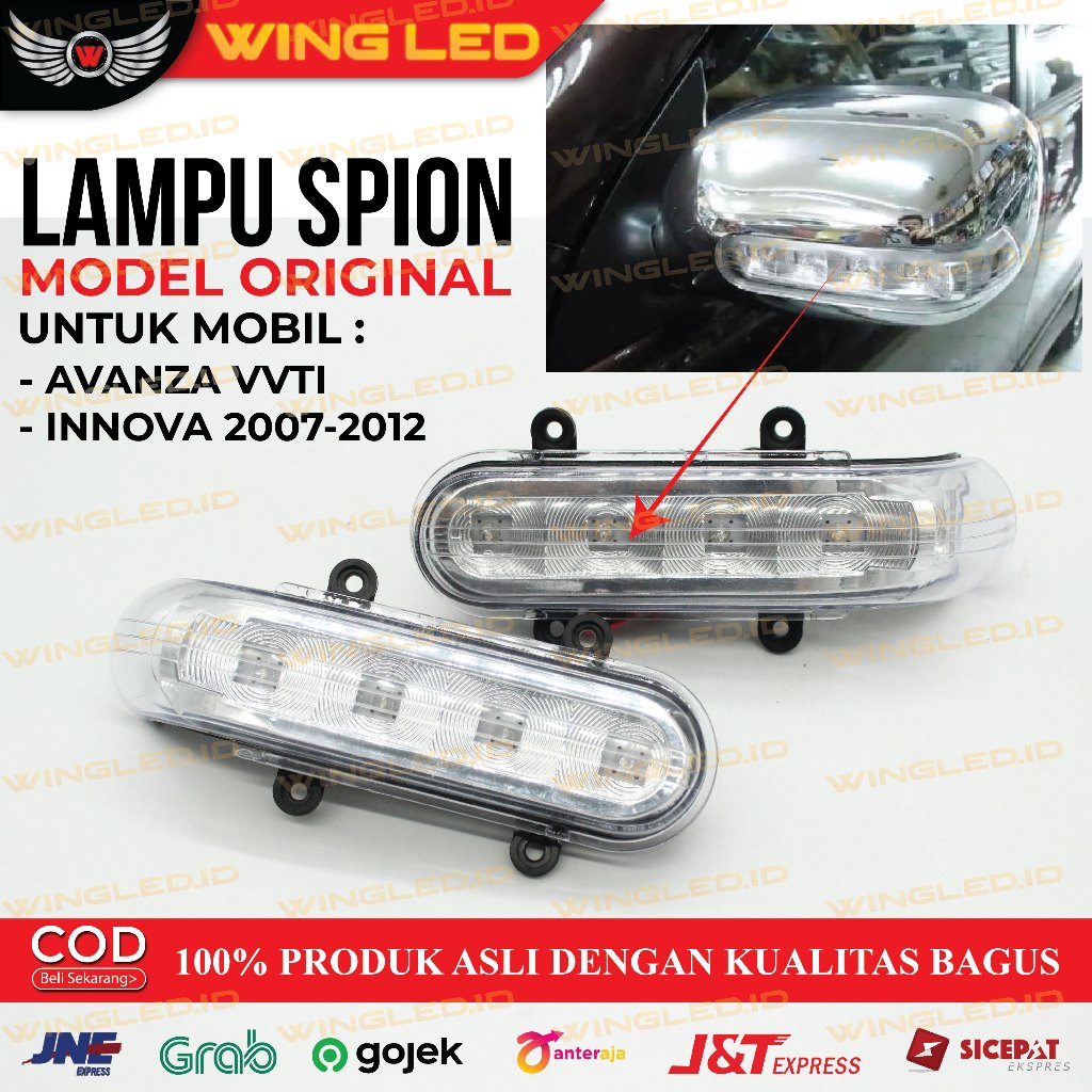 Lampu Spion Avanza VVTI 2005-2011 Innova Old/Lama 2007-2012 Kuning Putih Sparepart Aksesoris Mobil