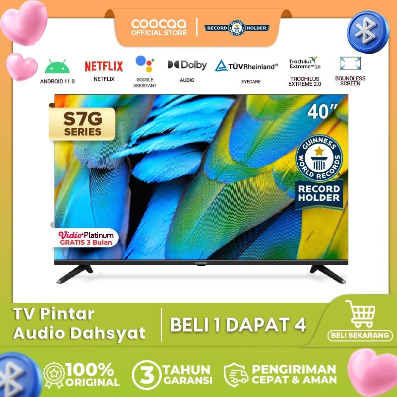 COOCAA 40 inch Smart TV - Digital TV - Android 11 - Netflix/Youtube - Google Assistant - Dolby Audio