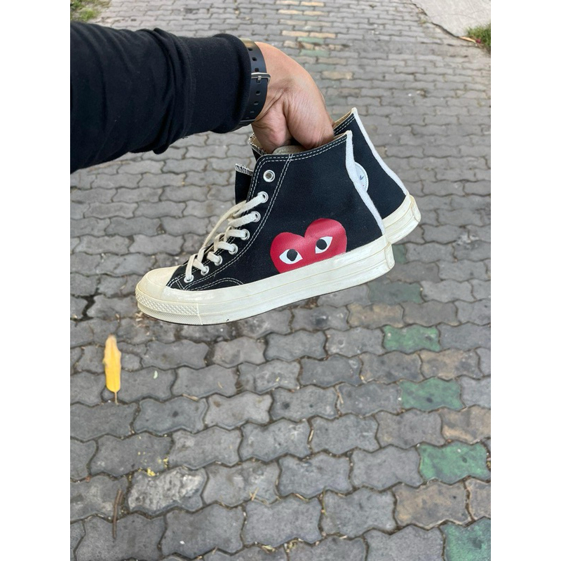 converse cdg high black white