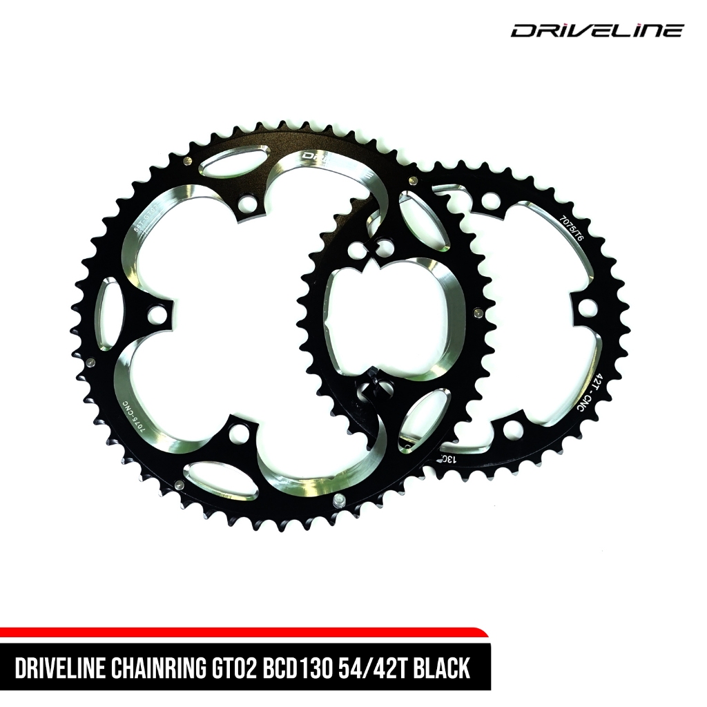 DELTACYCLES - DRIVELINE CHAINRING GT02 BCD130 54/42T BLACK