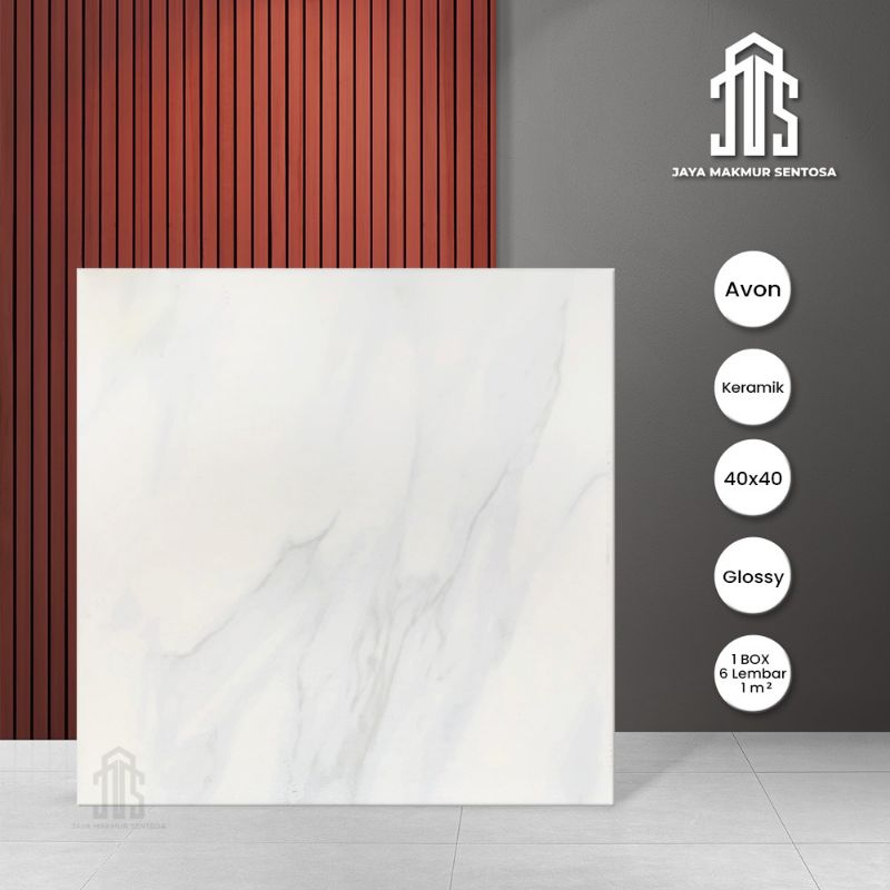 Keramik Lantai Glossy Mulia Avon Grey 40x40