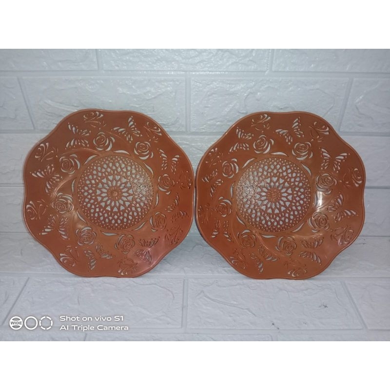 Piring jikin anyaman alas makan motif mawar ¹lusin