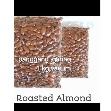 

Almond panggang 500 gram tanpah kulit . natural rasa . Gring dan berkualitas