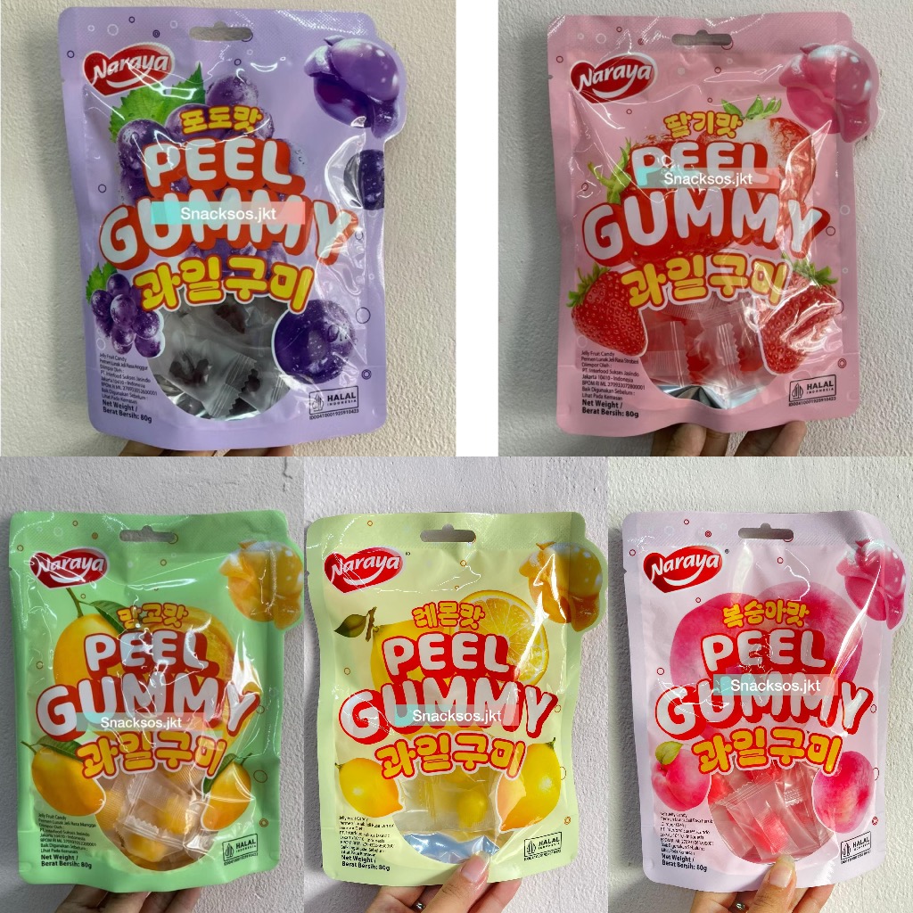 

NARAYA PEEL GUMMY MANGO / STRAWBERRY / GRAPE / PEACH / LEMON - PEELED FUDGE