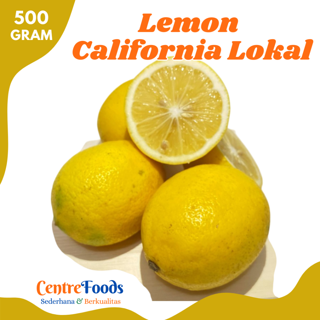 

LEMON CALIFORNIA Lokal - Buah Lemon California Lokal Fresh | 500gr [ Harga Per 0,5 Kg ]