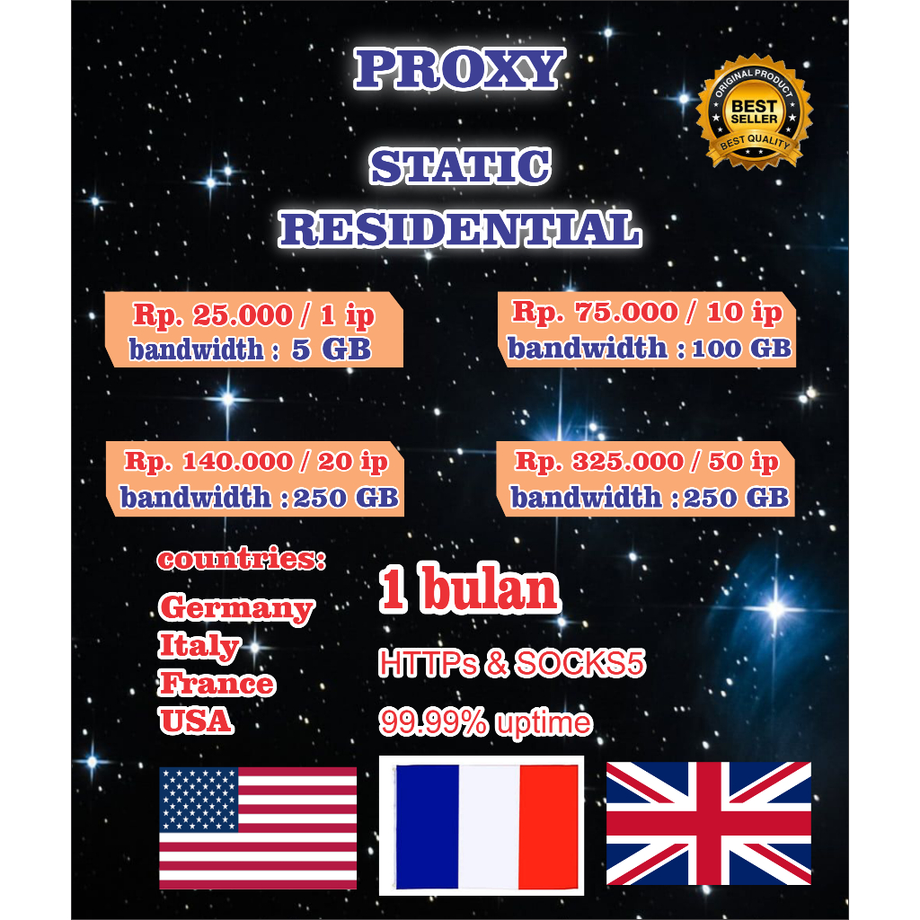 Proxy static residential berkualitas