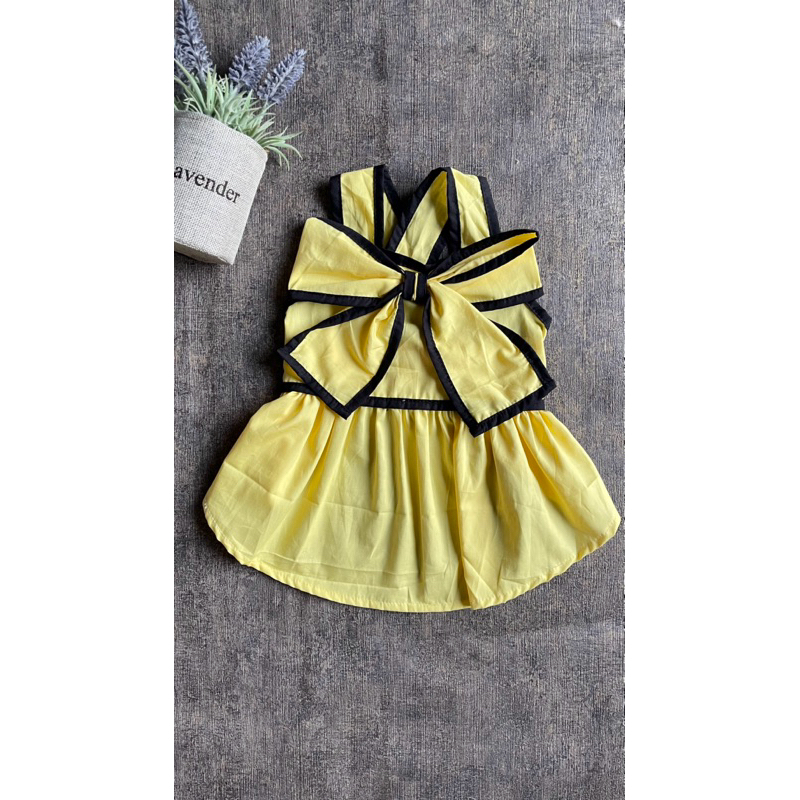 pet cotton baju anabul lucu dress anjing doggy besar jaune dress Dress Anak anjing kuning