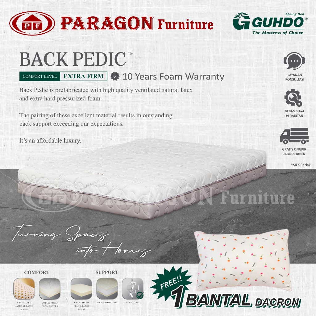 Kasur Back Pedic Latex Rebonded Foam - Guhdo Spring Bed
