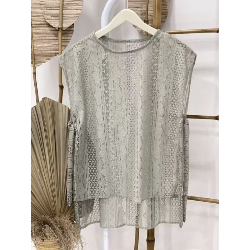 RB vest brukat jumbo ld 130 outer wanita premium vest brukat tali samping rompi brukat kerja wanita