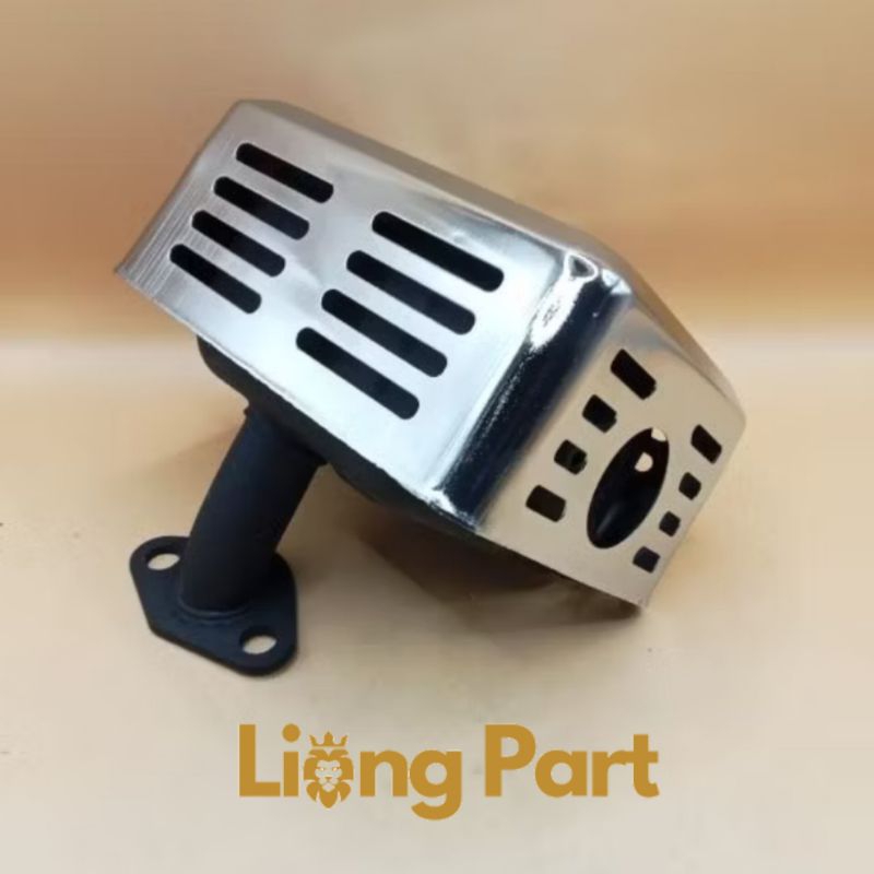 Knalpot mesin engine GX160 GX200 chrom / Muffler gasoline engine GX160 GX200 chrom