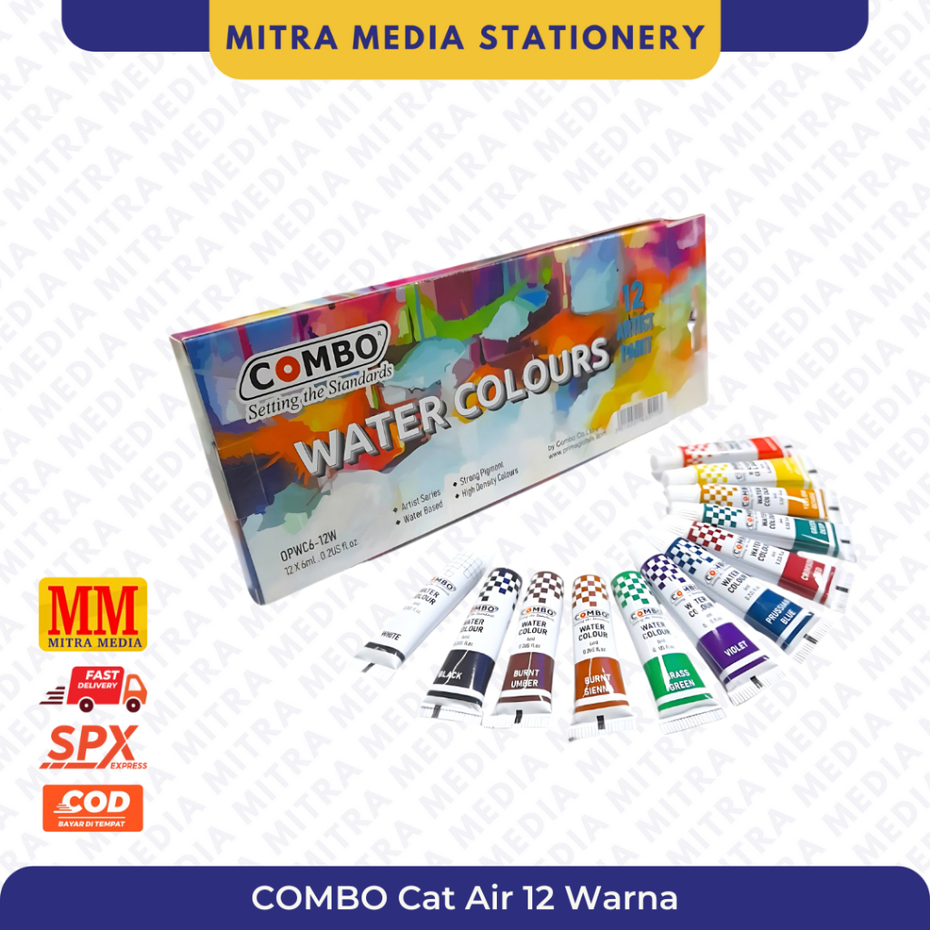 

Cat Air 12 Warna / Water Colours Painting 12W / Cat Lukis Poster Combo / Water Colour