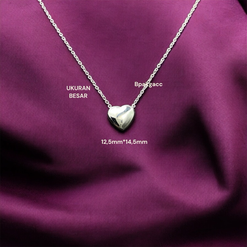 kalung titanium silver - kalung love - kalung titanium Wanita