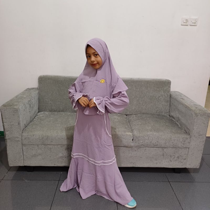 GAMIS POLOS ANAK PEREMPUAN RENDA BIKU-BIKU