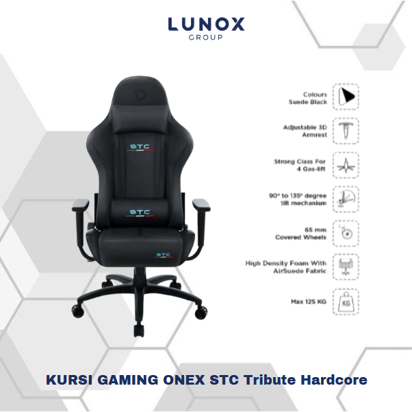 ONEX STC Tribute Hardcore Gaming and Office Chair | Kursi Gaming ONEX STC - BLACK