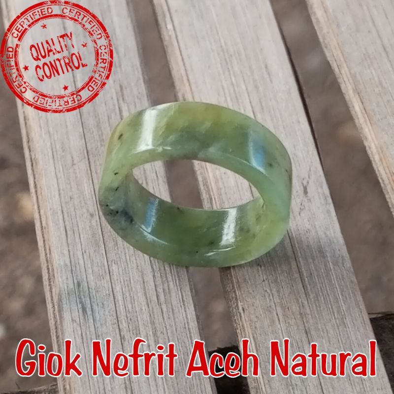 Ring Cincin Giok Nefrit Jade Aceh Model Flat