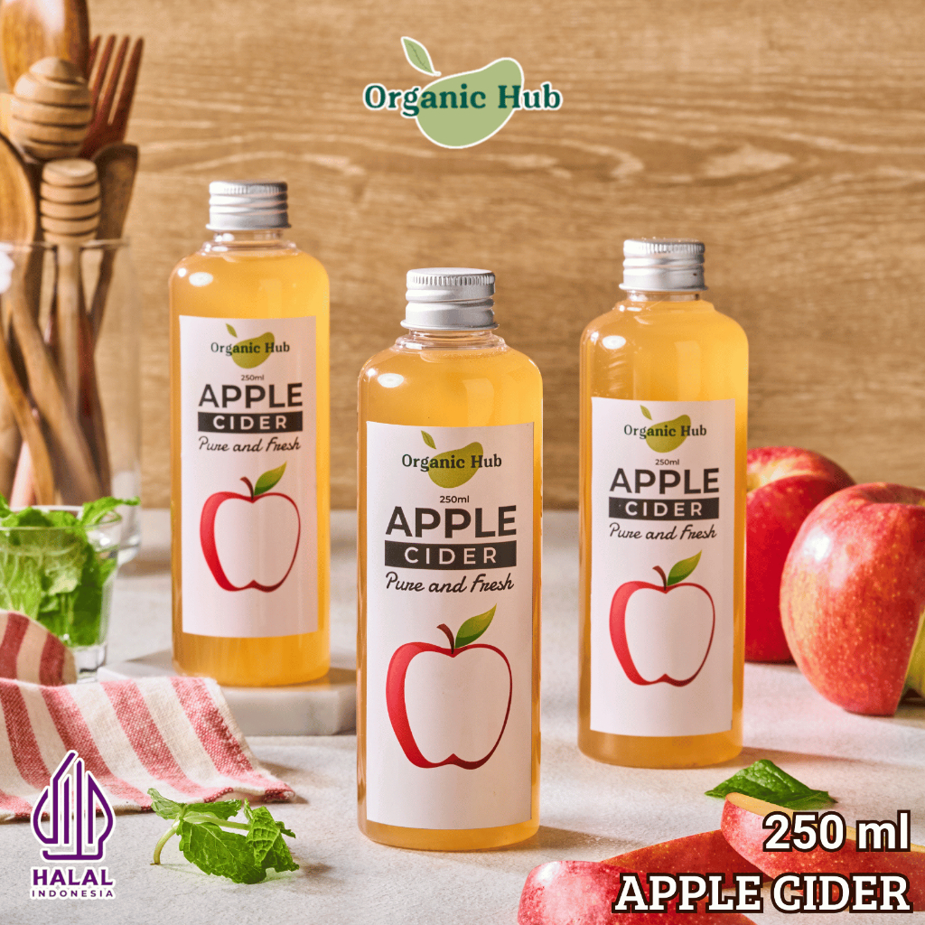 

Organic Hub Paket Hemat 3 in 1 Cuka Apel 250ml Apple Cider Vinegar With The Mother Premium Organik Original