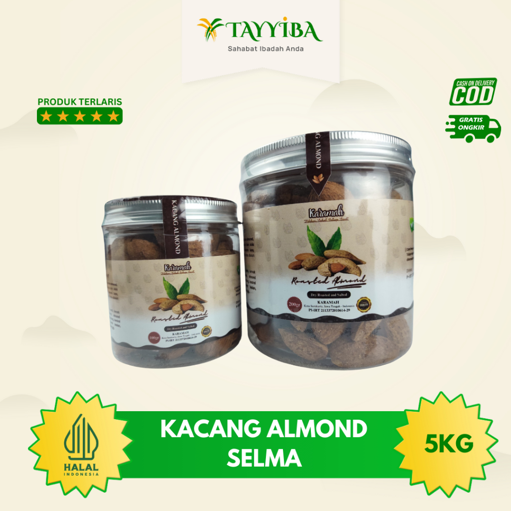 

Kacang Almond Selma Kemasan Toples 200gr 100gr