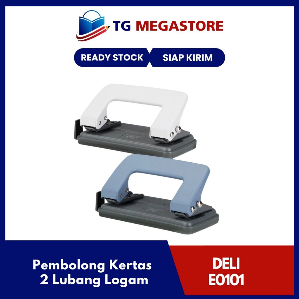 

Pembolong Kertas / Punch Holes Deli 2 Lubang Logam 10 Lembar - E0101