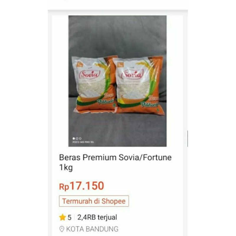 

Beras Sovia/Fortune 1kg