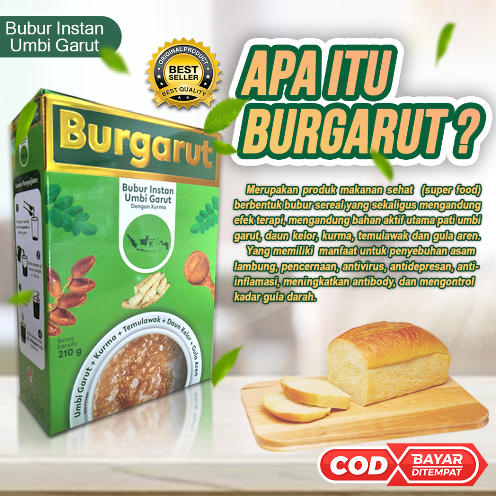 

BURGARUT Bubur Instan Umbi Garut Sereal Herbal Asam Lambung Atasi Maag Akut Gerd Tukak Lambung