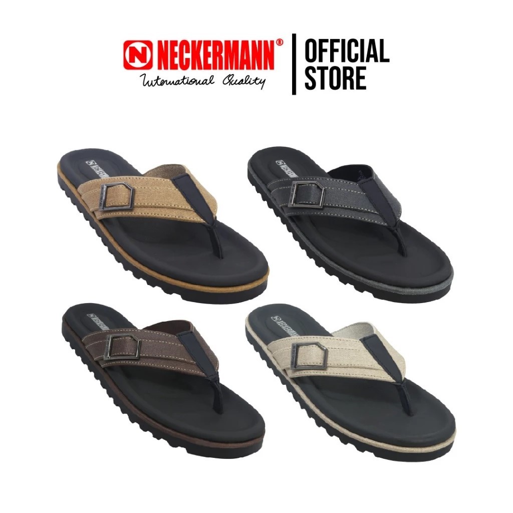 Neckermann Fulton 801 - Sandal Fashion Pria Kulit Premium || Sendal Jepit Casual Cowok Asli Original