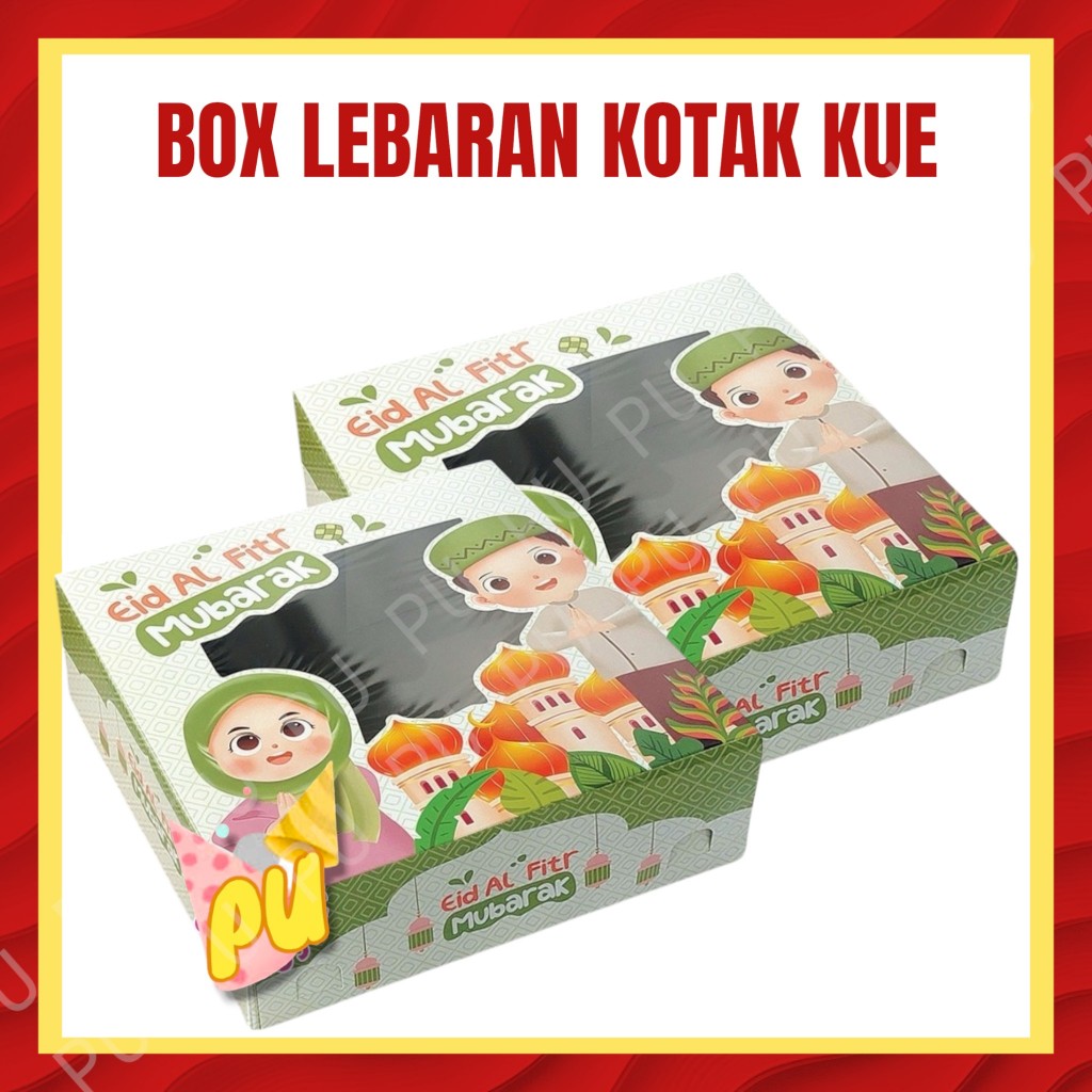 Box Idul Fitri Kotak Kue Tart Lebaran / Parcel Idul Fitri / Hampers Lebaran ukuran  22x8x22 cm