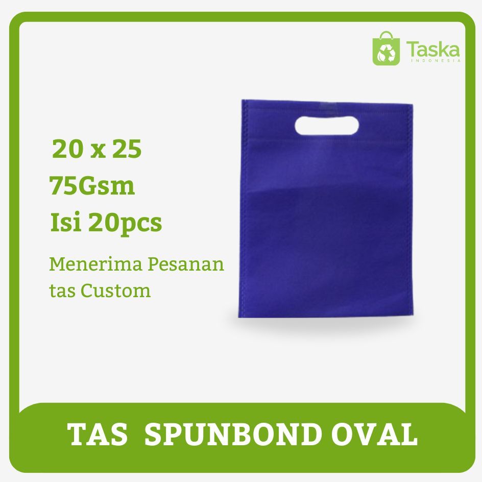 

Taska - Tas Spunbond Oval 20x25 Tas Warna Biru BCA Gooodie Bag Spunbond Harga Kodian