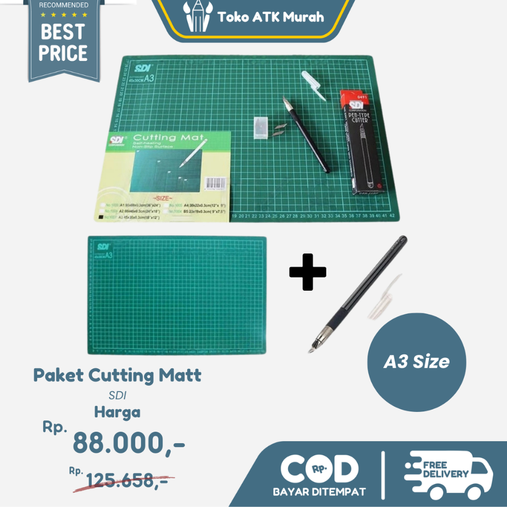

PAKET CUTTING MAT SDI A3 + CUTTER PEN SDI 0491