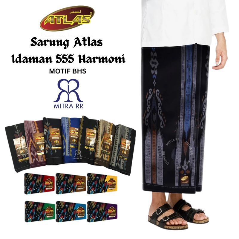 Sarung ATLAS Idaman 555 Harmoni Kembang Motif BHS / Atlas Idaman Kembang