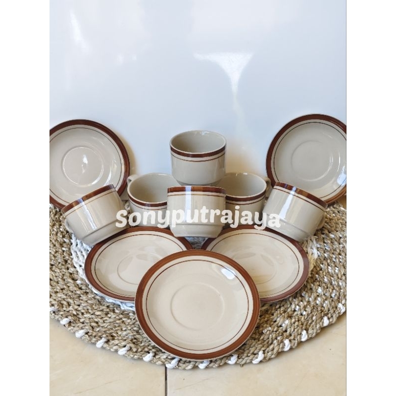 FLASH SALE CANGKIR SET COKLAT/GELAS KOPI/SET CANGKIR/GELAS/CANGKIR KERAMIK/GELAS KERAMIK/KOPIN