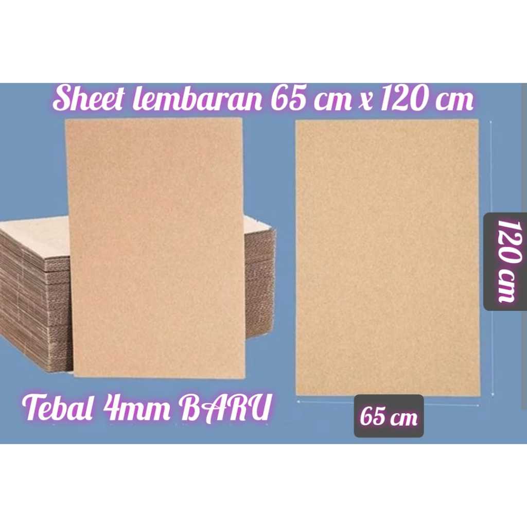 

KARDUS SHEET LEMBARAN 65 X 120 CM TEBAL 4MM C-FLUDE 65X120 CM / 120X65 CM