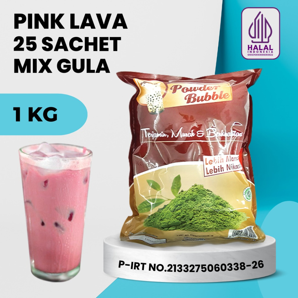 

POWDER PINK LAVA 1 KG - Bubuk Minuman Rasa Pink Lava - Minuman Bubuk Instan ( Mix Creamer + Gula )