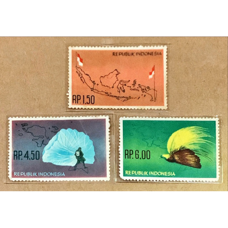

(BA) PRANGKO INDONESIA 1963 MERAH PUTIH 3V COMPLIT SET MNH.