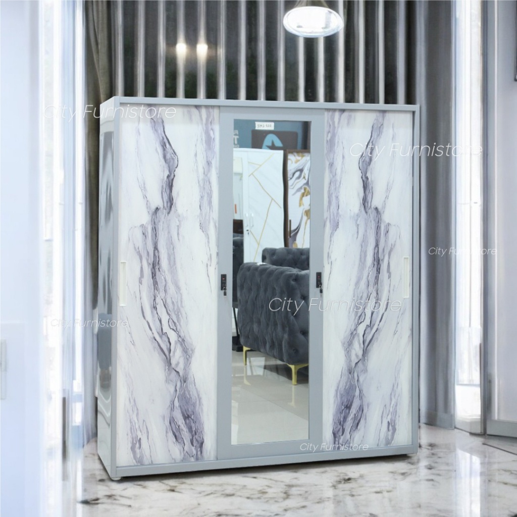LEMARI BAJU BESI SLIDING DOOR PAKAIAN 2 PINTU 3 pintu  MURAH PROMO MALANG ONLY asencio