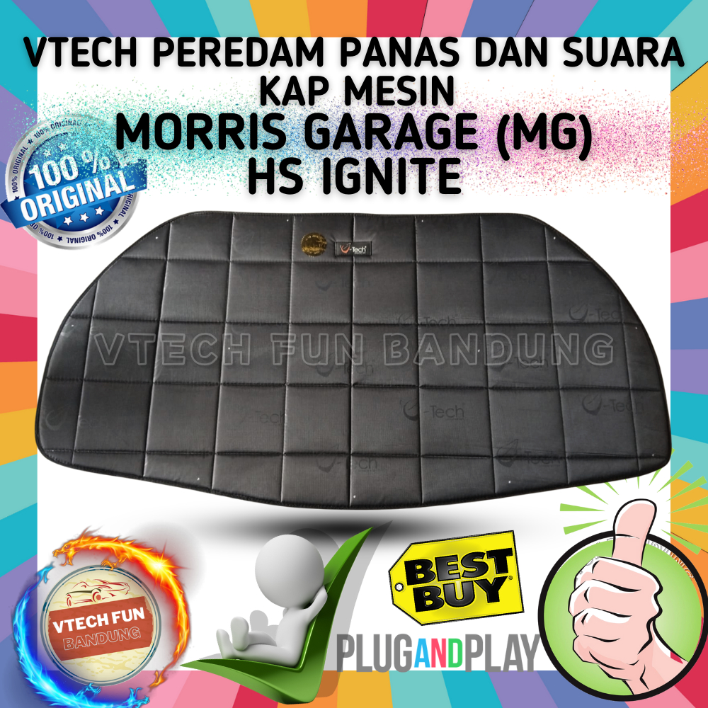 Vtech Peredam Panas dan Suara Kap Mesin Morris Garage MG HS Ignite Hitam