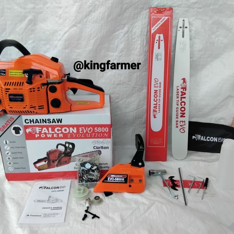 CHAINSAW 5800 FALCON 22 INCH / GERGAJI MESIN POTONG KAYU FALCON 5800 ORIGINAL