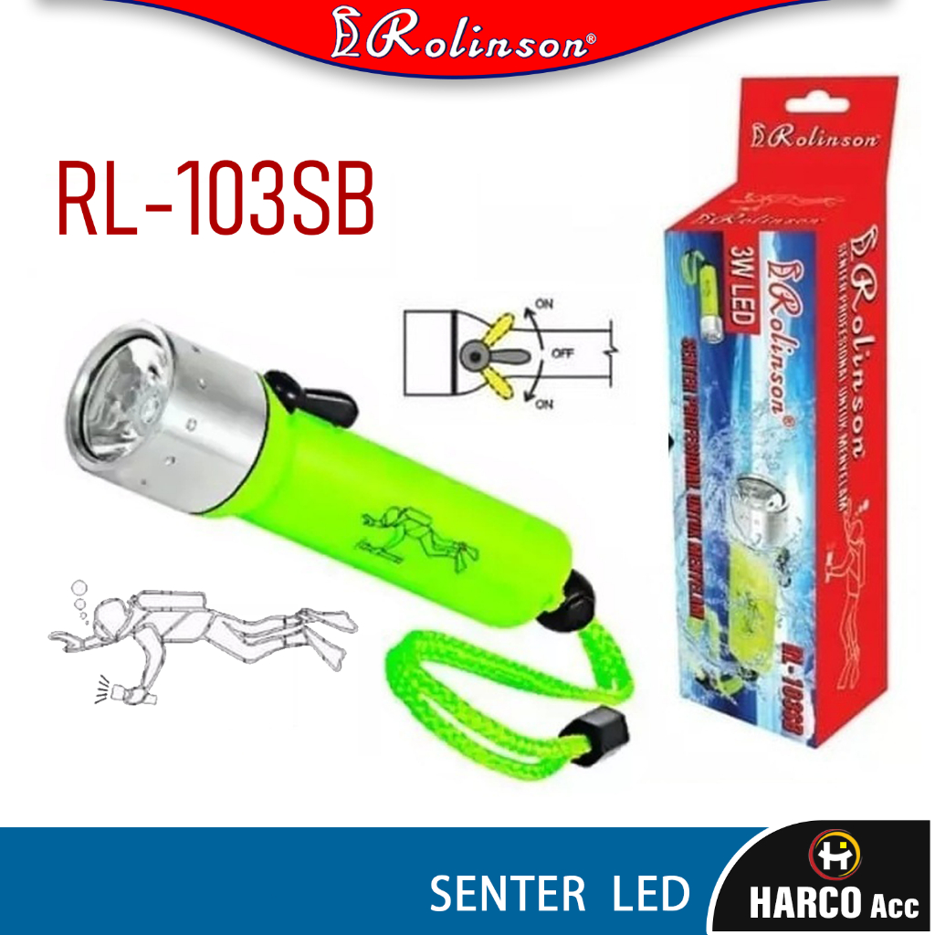 Senter Selam Anti Air Senter Led Diving Flash Rolinson RL-103SB Waterproof