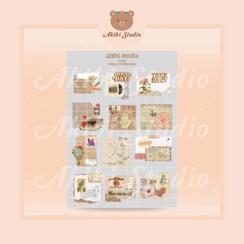 

CA-003 STICKER VINTAGE STICKER STAMP STICKER JOURNALING