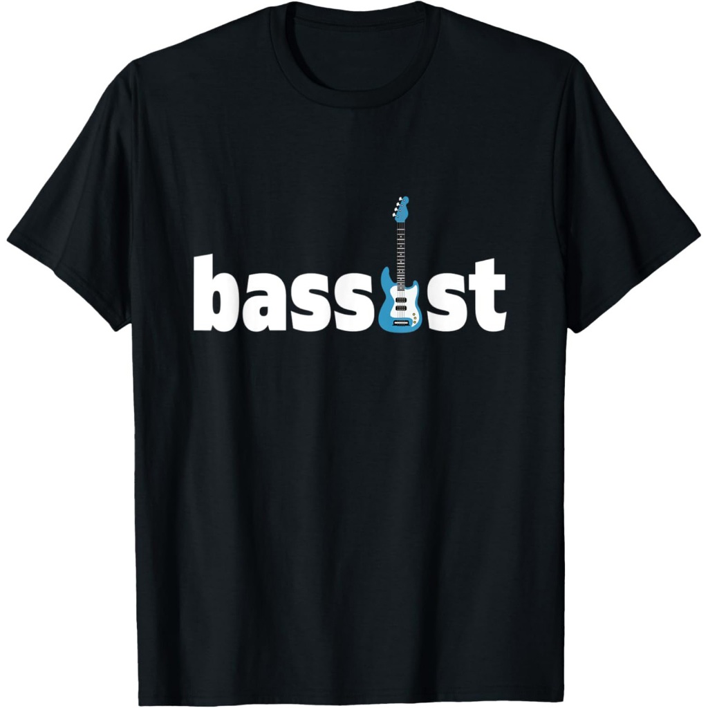 Tipografi Modern - Pemain Gitar Bass Hadiah Kaos Bassist