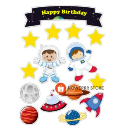 Part 2 | Topper ASTRONOT Birthday Custom Nama/ Hiasan Cake Ultah ASTRONOT
