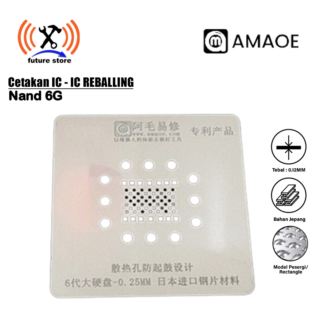 Cetakan IC BGA Amaoe Iphone Nand 6G-0.25mm